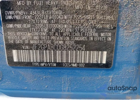 2016 Subaru Crosstrek 2.0I Premium из США, поврежденный, VIN JF2GPABC0G8252254